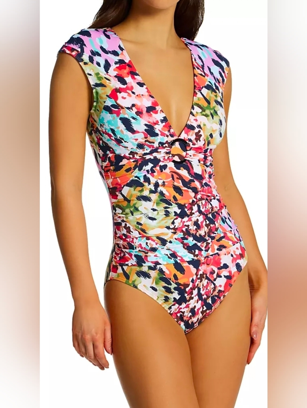 Bleu Rod Beattie Party Animal Cap Sleeve One Piece Swimsuit. Nwt